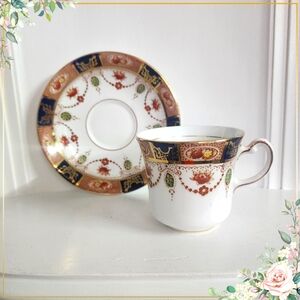 Colclough Imari Blue Tea Cup Saucer English Bone China Teacup